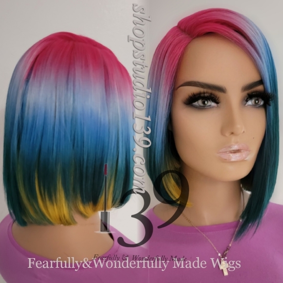 Sexy human hair colorful bob wig